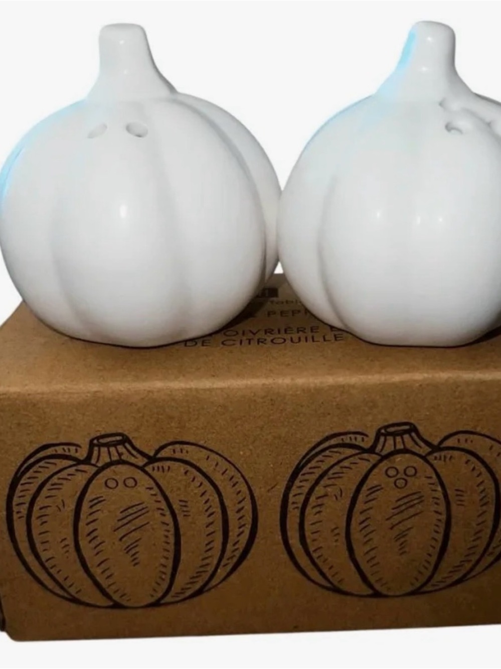 Farmhouse Pumpkin Salt Pepper Shaker Set Thanksgiving Decor